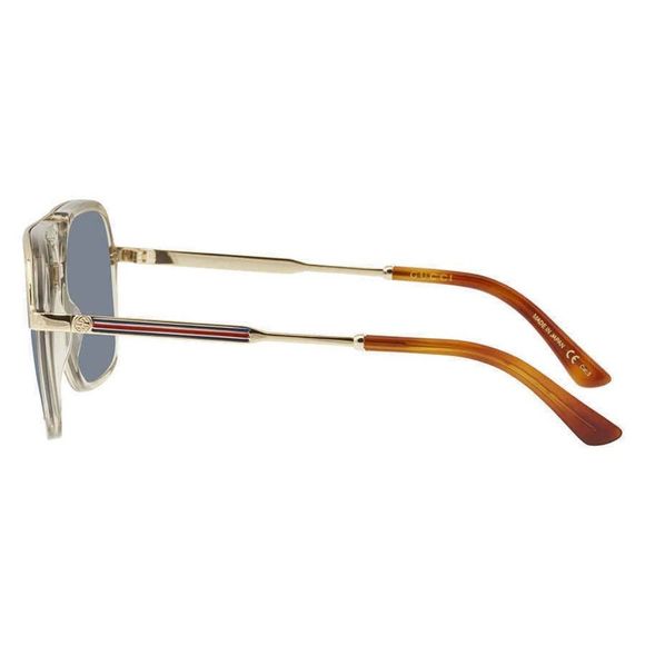 NEW Gucci Blue and Gold Rectangular Unisex Sunglasses - Picture 3 of 4